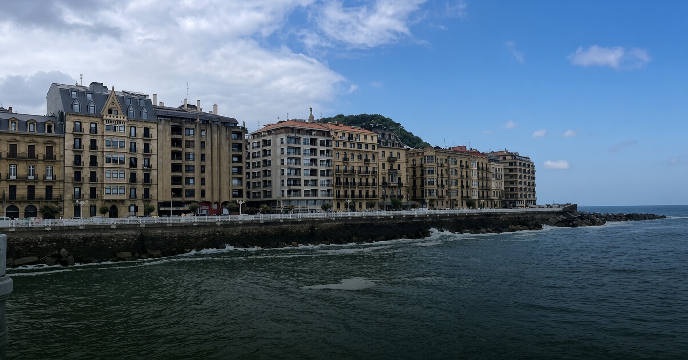 Vista del paseo marítimo y la bahía de Donostia - San Sebastián